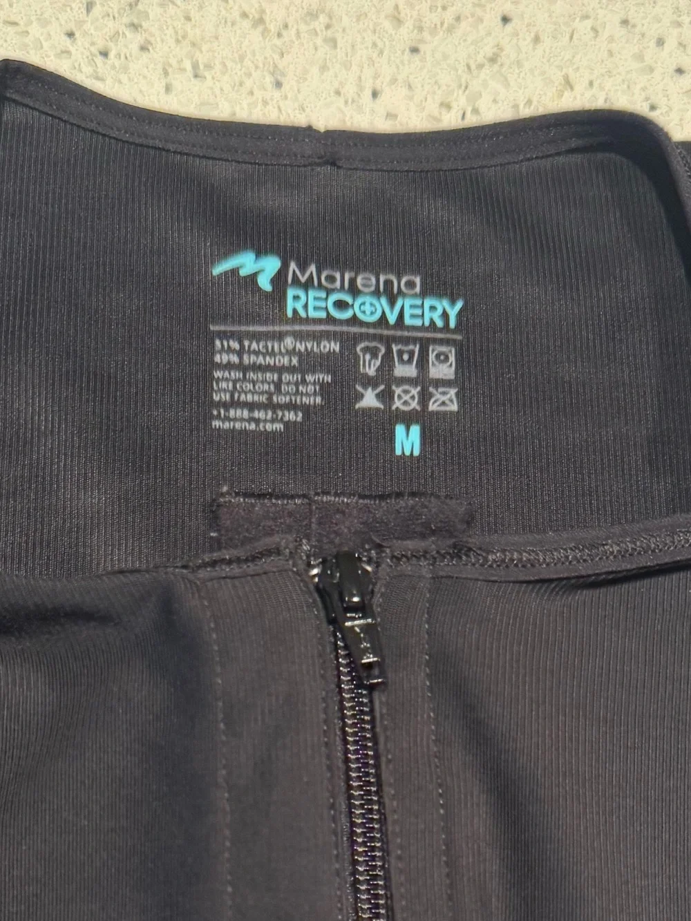 Marena Post Surgical Men's Black Front-Zip Compression Tank Garment Medium